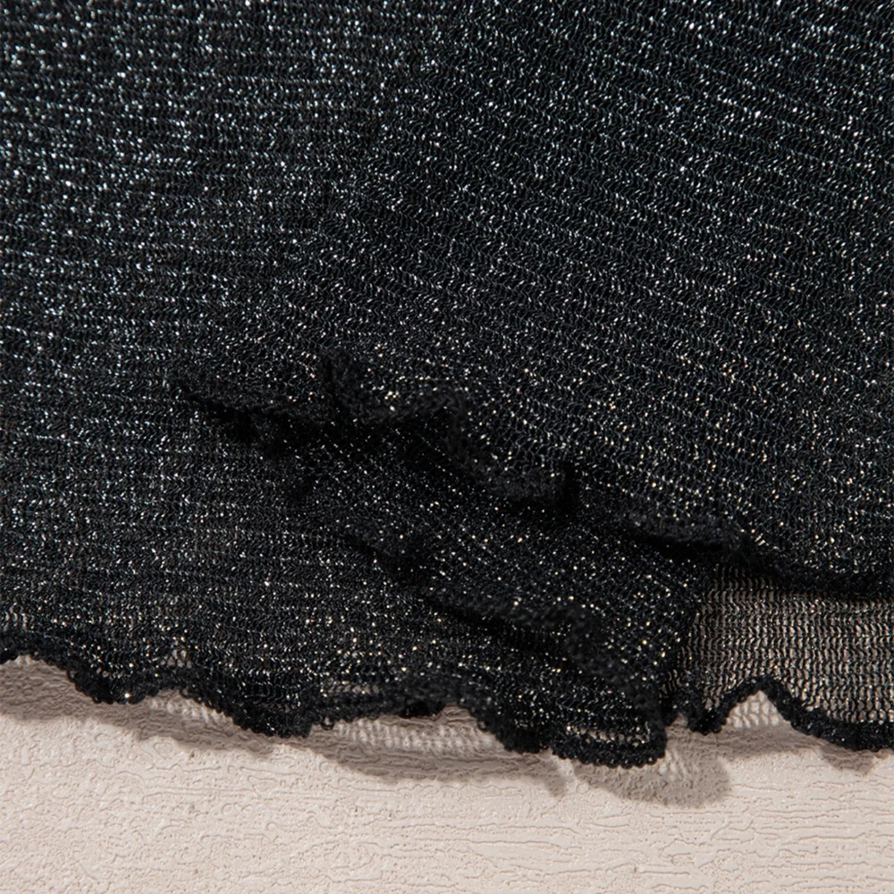 Black Sheer Glitter Top - Picture 5 of 9